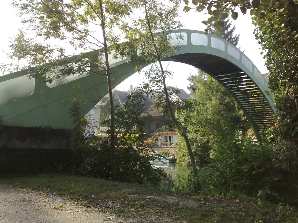 Passerelle sur le canal de Savière à Chanaz 2009 by bernard sublet