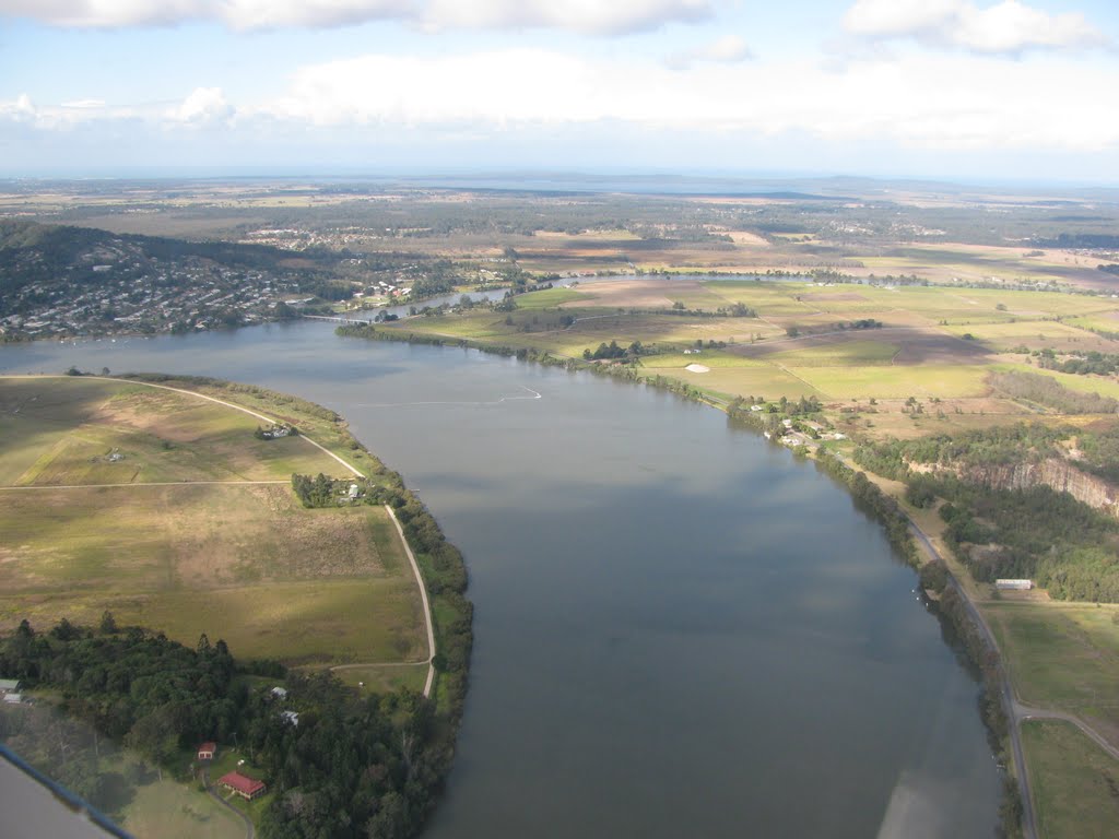 Aerial photo of river by fiddyschmitt