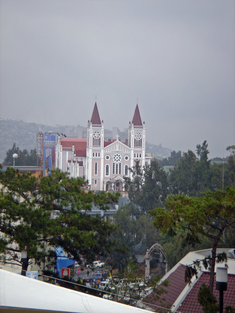 View of the Cathedral from the deck of SM Mall by cjhamel