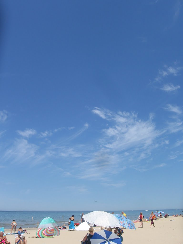 Blue sky on Silver Beach, St. Joseph, MI by UnagiUnagi