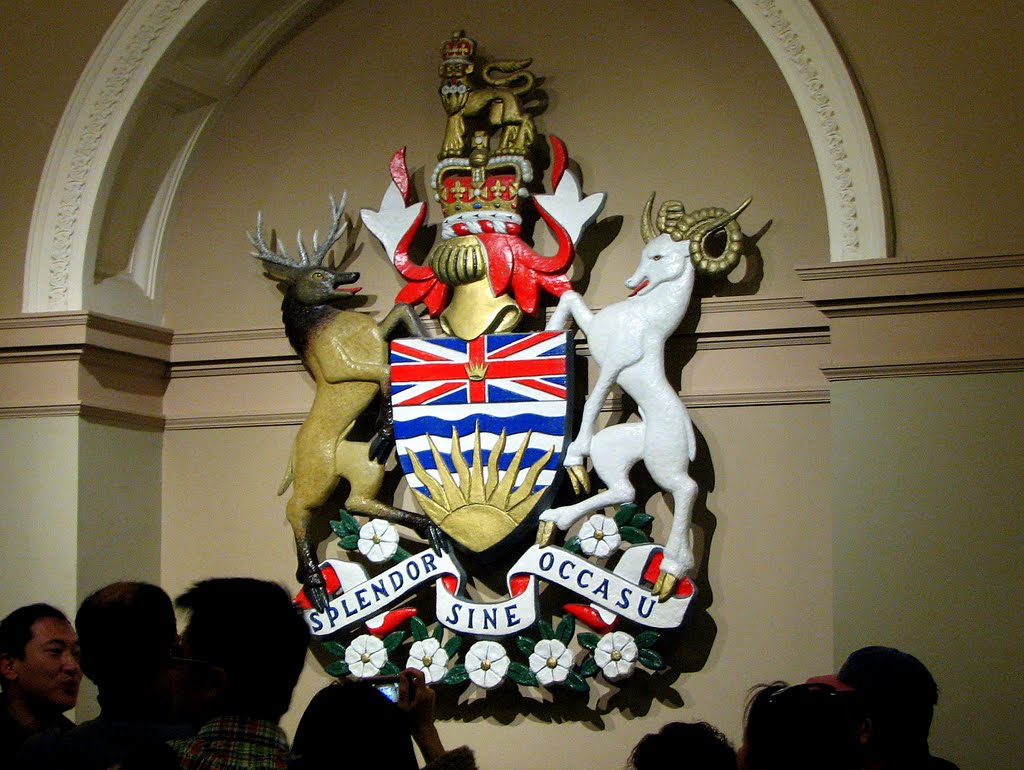 Inside the parliament buildings: British Columbia coat of arms... by Wilf Ratzburg