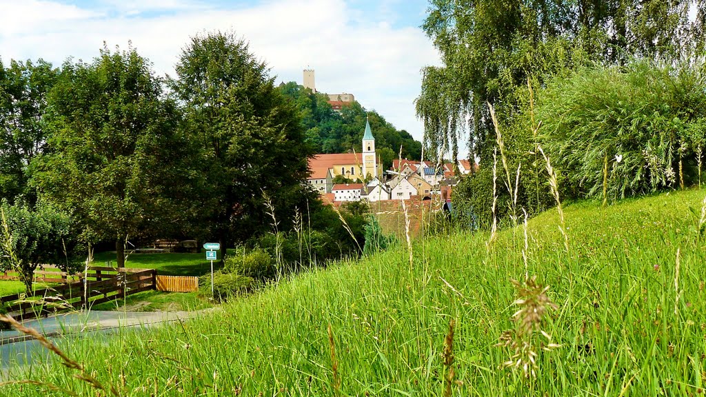 Blick über die Kirche zur Burg Falkenstein by Jürgenhölzel