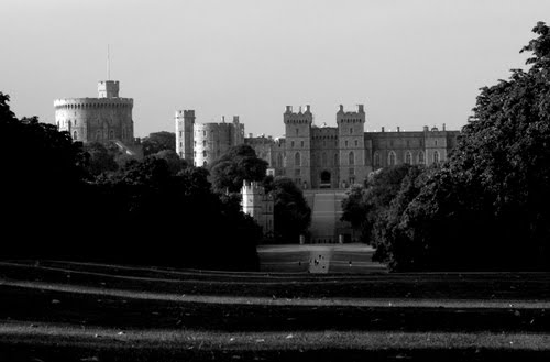 Black and White Windsor Castle from the Long Walk by jonnyharry