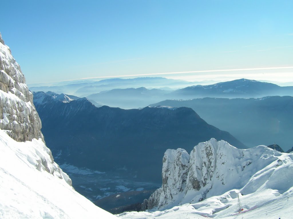 Kanin. Bovec valley on a perfect day by Charles Nelson