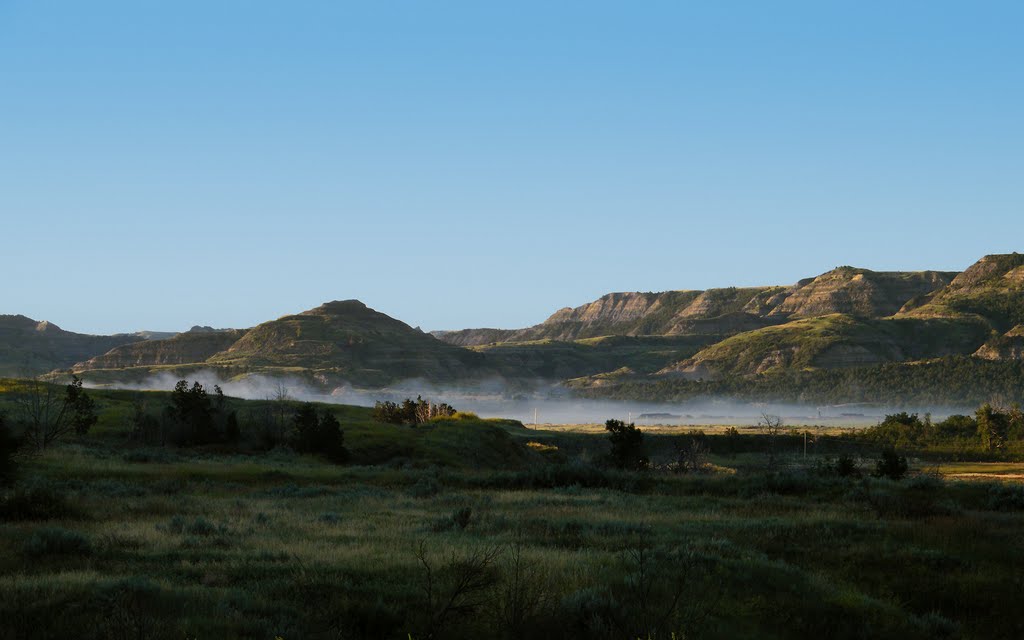 Early Morning Mist, Theodore Roosevelt National Park North Unit, North Dakota by © Tom Cooper