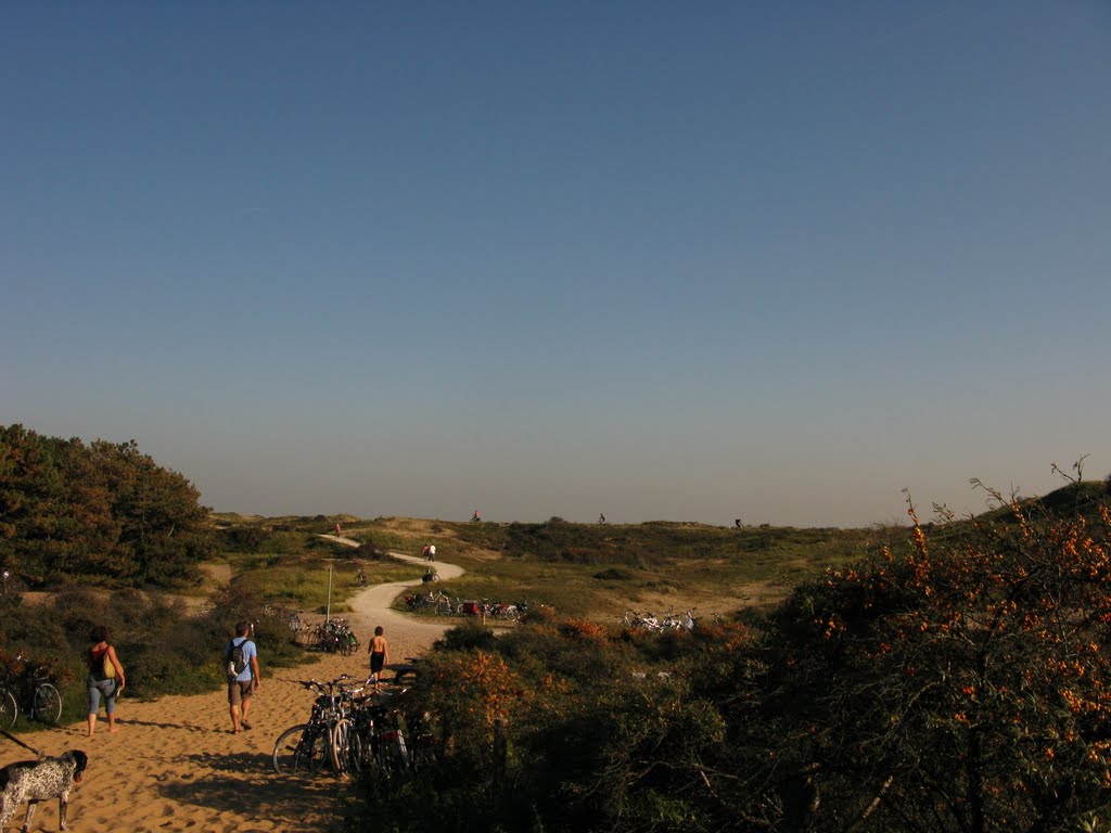 It was crowded at the beach on the last hot summer day at 02-10-2011 by M.Kranenborg-Torn