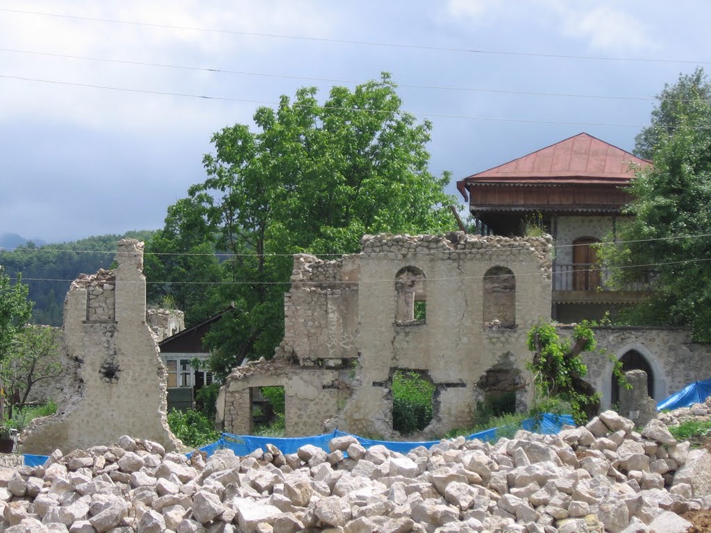 Republic of Mountainous Karabakh, Shushi, armenian house destroyed by azerbajan barbarians during the war by Arthur Igityan