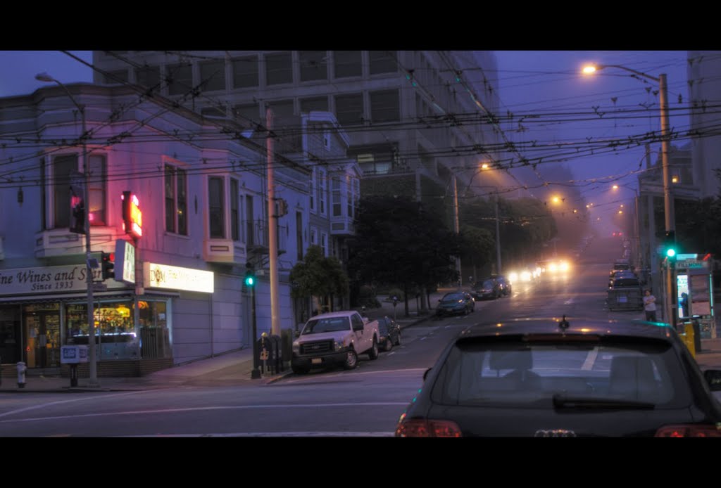 Foggy evening in Pacific Heights by John Elliott