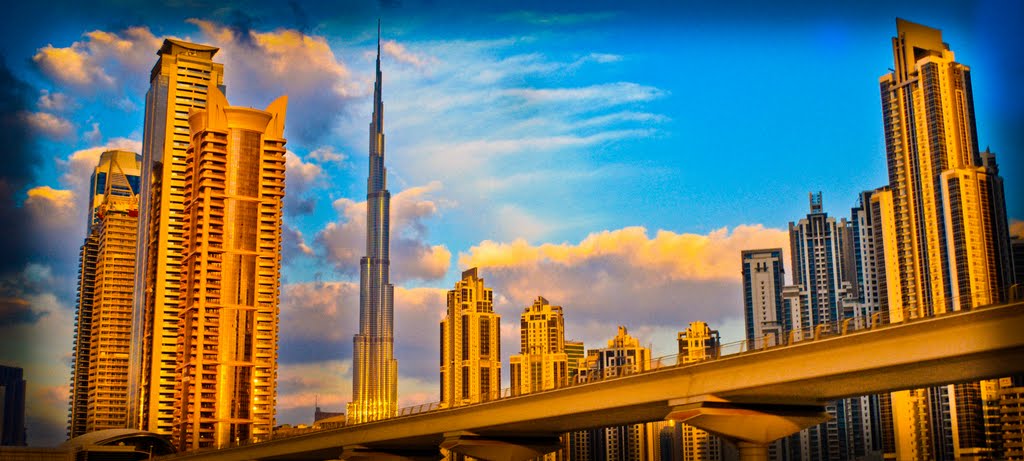 Golden Skyline Dubai by Quarts