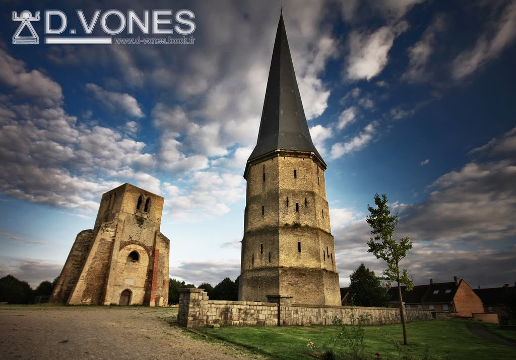 Bergues, les deux tours de l'Abbaye de Saint-Winoc, Nord-Pas-de-Calais by d.vones by d-vones foto