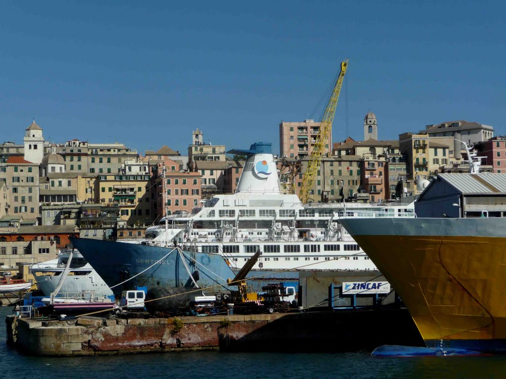 Genova, porto e centro storico by Maurizio Frizziero