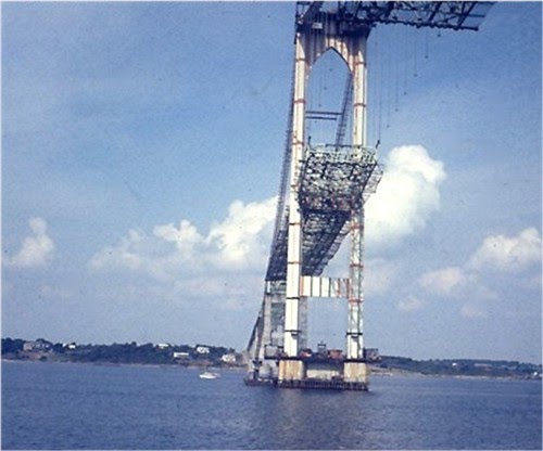 Newport Bridge Under Construction 1970 by Figaro's Dad