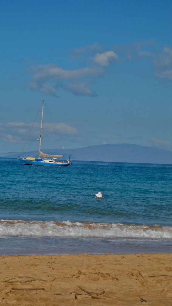 Old lady at beach by princessmra