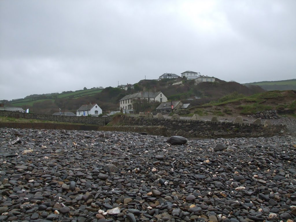 Crackington Haven from the Beach, Cornwall by Ruth Craine