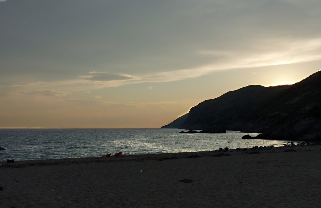 Sunset over Jalë beach. Al. by Petr Bohm