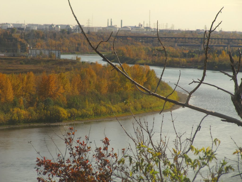 A Colourful, Naturally Framed View Of The North Saskatchewan Valley In Fall Splendour In The Clareview Area Of Northeast Edmonton Sep '11 by David Cure-Hryciuk