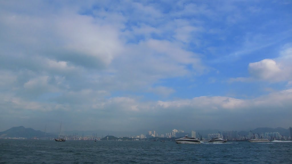 Victoria Harbour viewed from Sun Yat Sen Memorial Park by Suzanna Chan