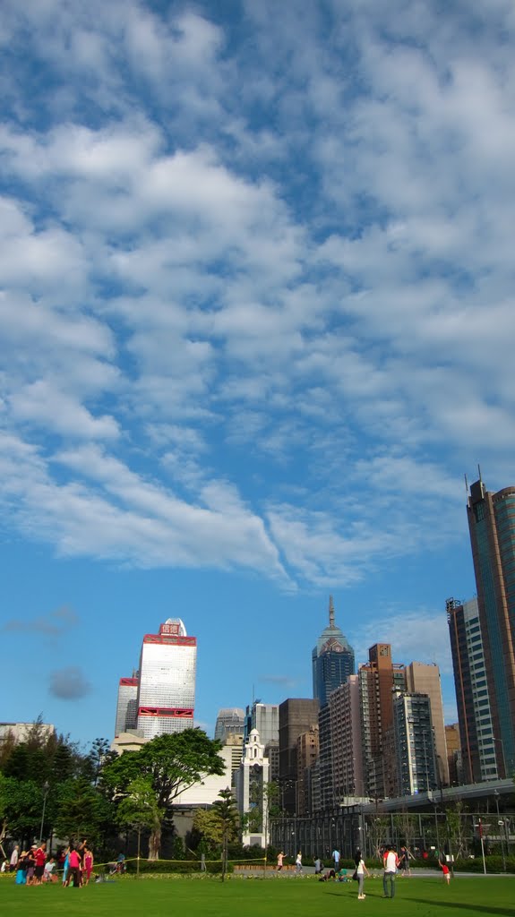 Shun Tak Building, The Center in Sheung Wan viewed from Sun Yat Sen Memorial Park by Suzanna Chan