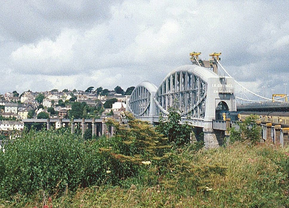 The Royal Albert Bridge, Saltash, between Devon and Cornwall, seen from the Devon side by Andrew-k