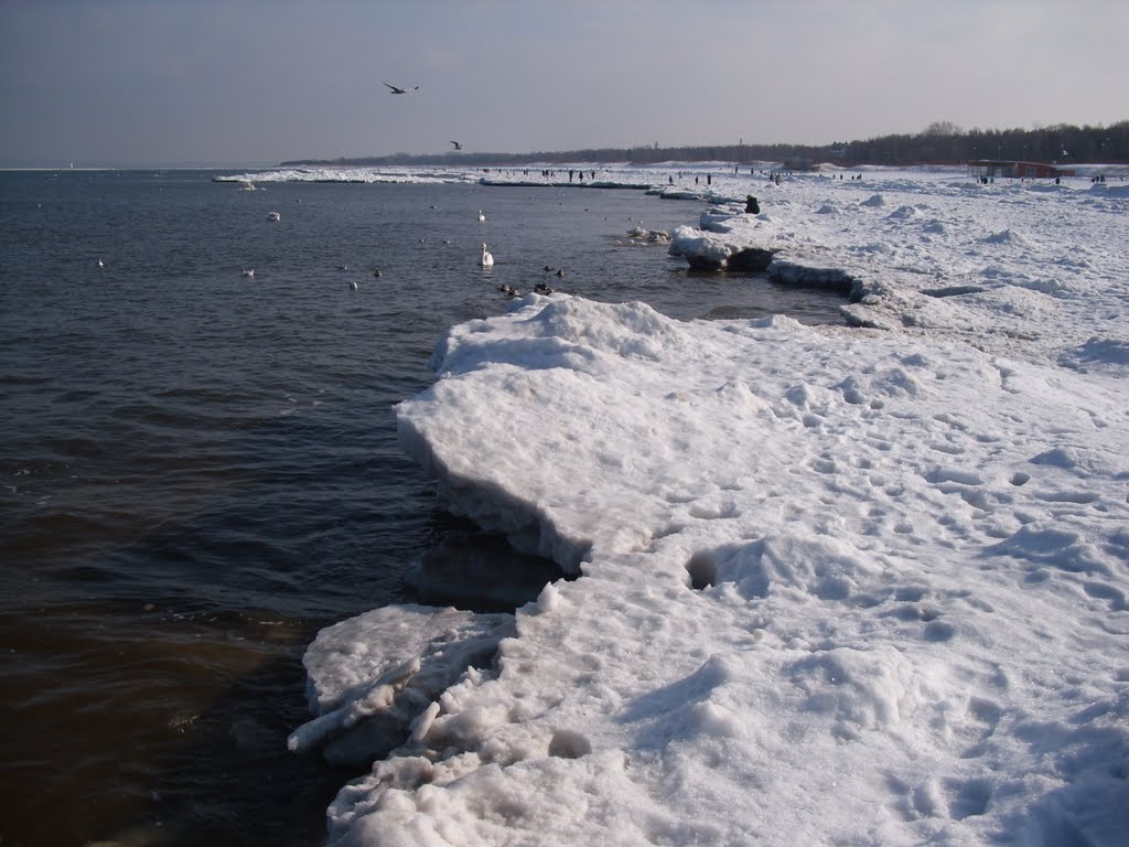 Świnoujście - plaża zimą by Piotr Deresiński