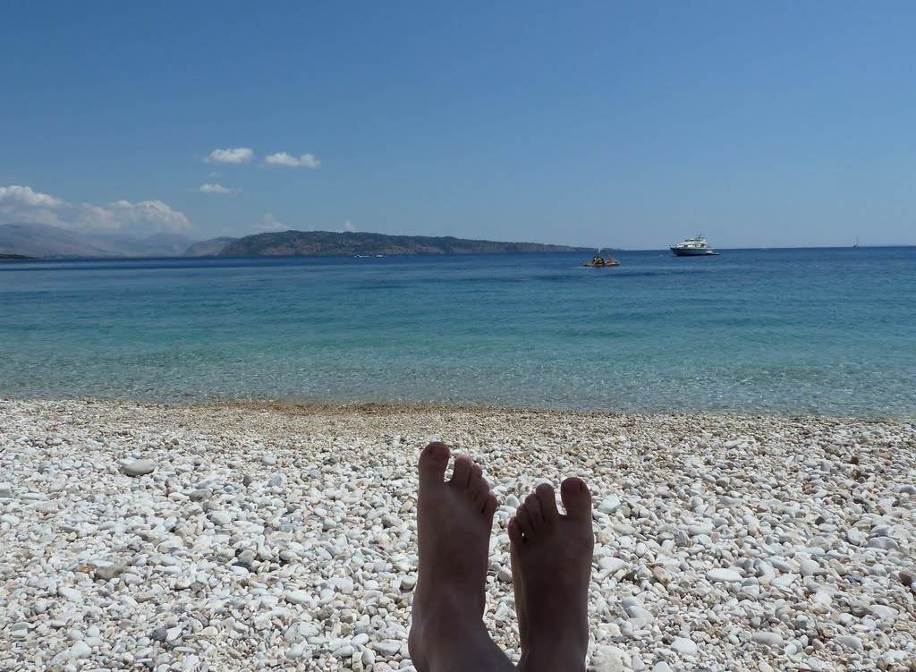 Kerasia beach overlooking Albania by Giannis V.