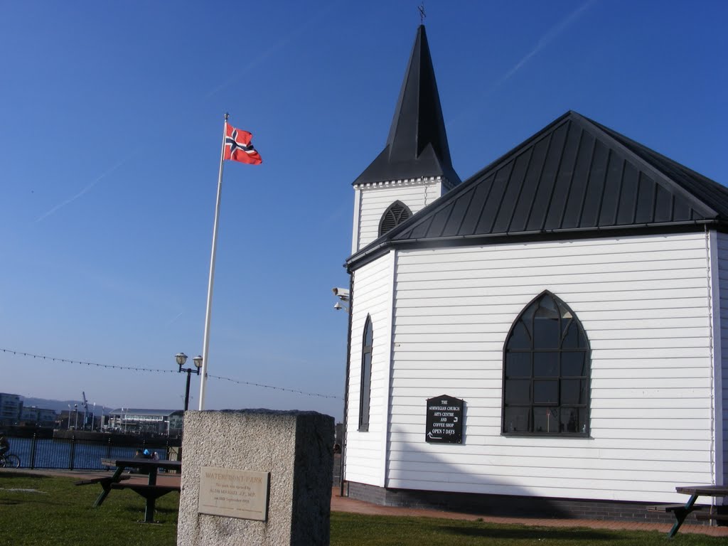 Norwegian Church, Cardiff Bay, Cardiff, Wales by Kate Joy