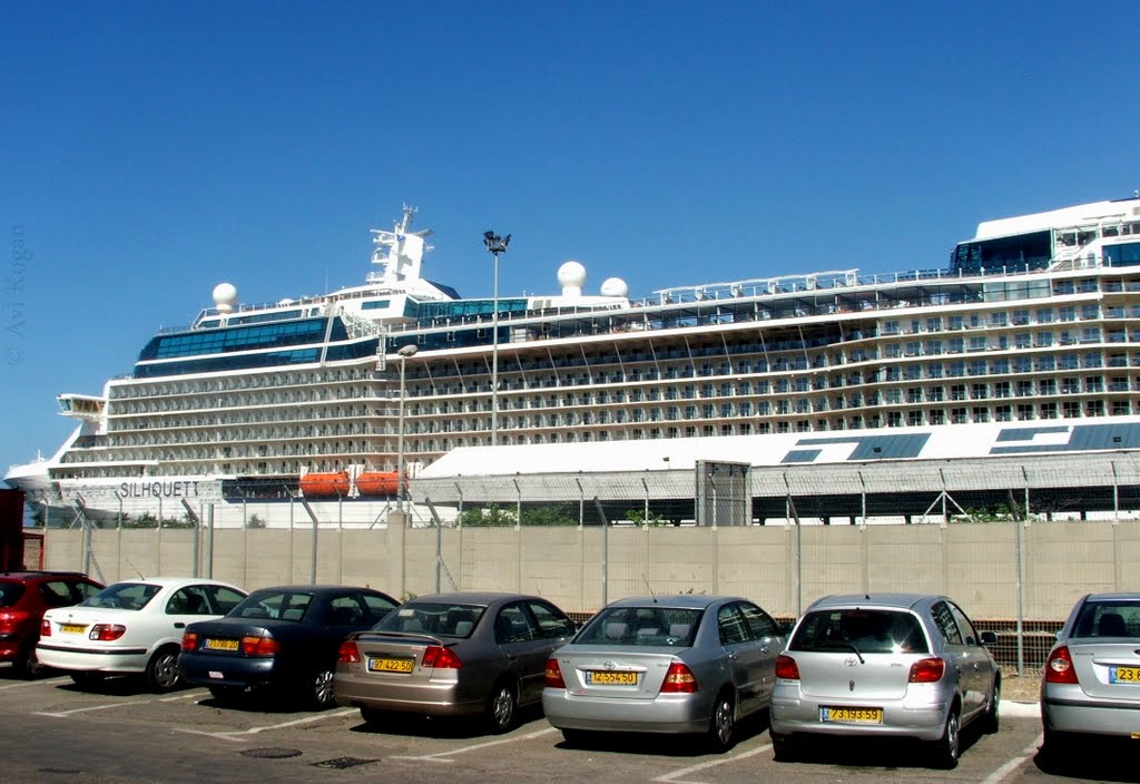 MS Celebrity Silhouette in Haifa port by Avi Kogan