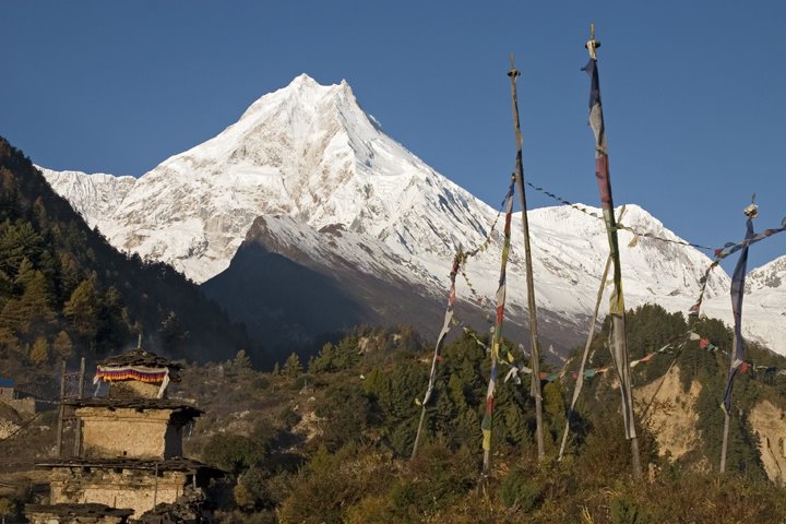 Manaslu from Lho by Dirk Jenrich