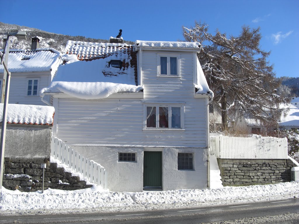 A beautiful snow-house in Sjøgaten by Mona Lygre