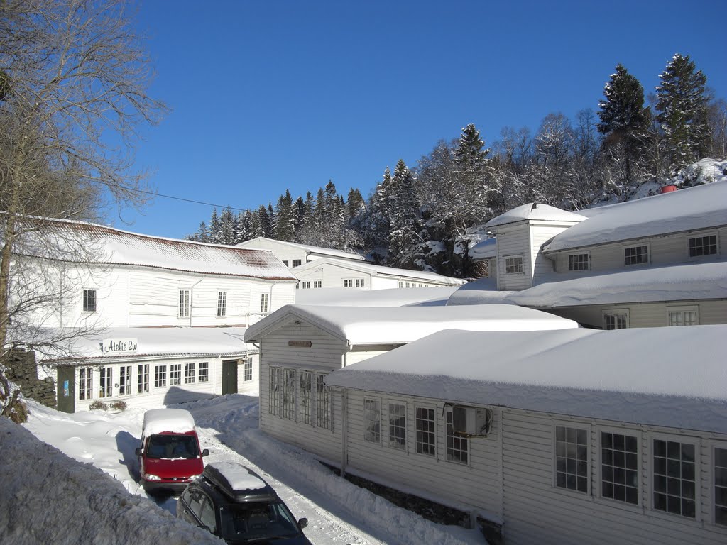 Very much snow on the roofs by Mona Lygre