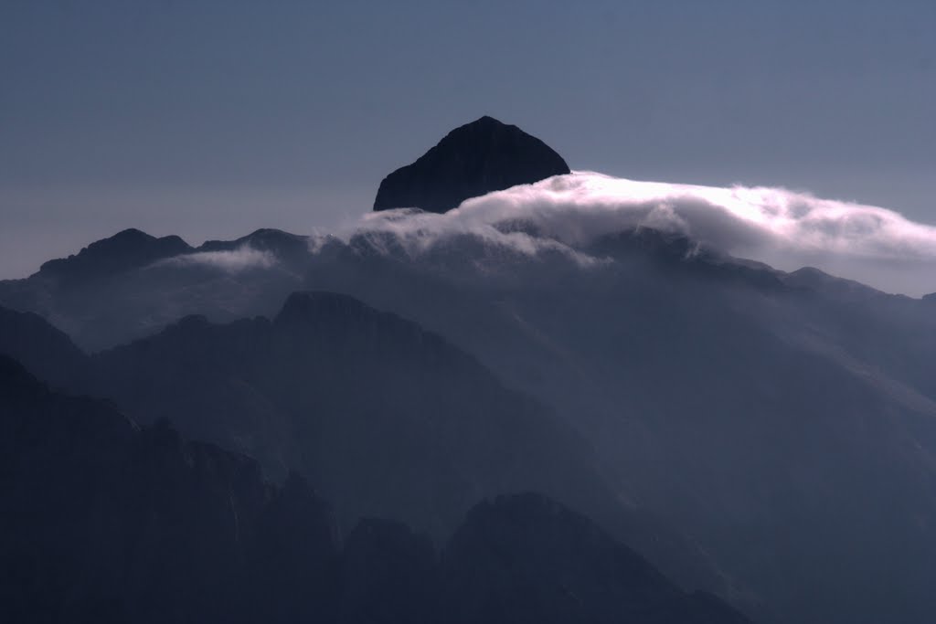 View of Mount Triglav from Mount Mangart, Julian Alps, Slovenia by Aljaž Šajn