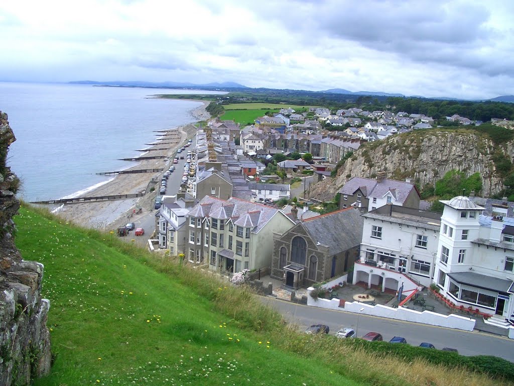 Criccieth, looking west from the castle by edgar john