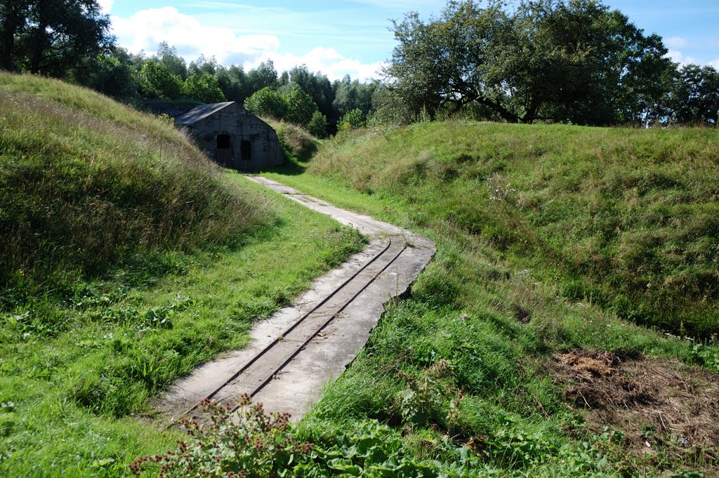 Rails from ammo storage to gun position by Dick Wools