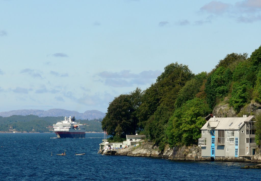 M/S Kong Harald paserer Nordnespynten by Herman Jelstad