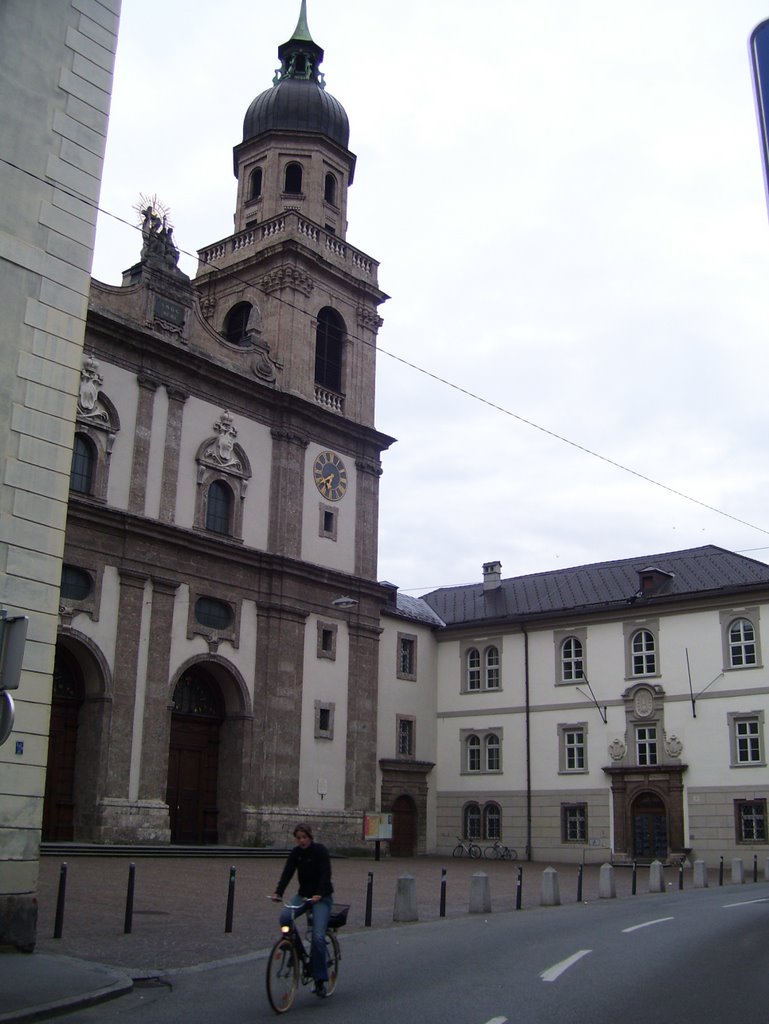 On UniversitatsstraBe the Hofkirche Franciscan Church dates to 16th. century and contains the tomb of Maximilian the First Innsbruck,Austria by Manuel Santiago