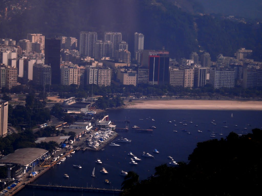 VIEW FROM CABLE CAR OF URCA HILL-SUGAR LOAF - RIO DE JANEIRO - BRASIL by Ana Galvao