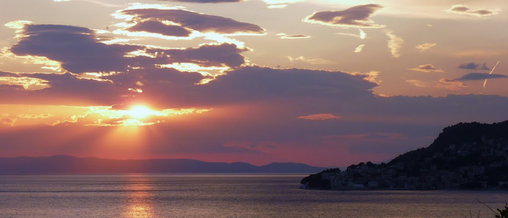 Sunset over Hvar Island in Croatia by gabachat