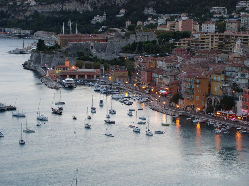 Evening glow, Villefranche-sur-mer by crowpoint