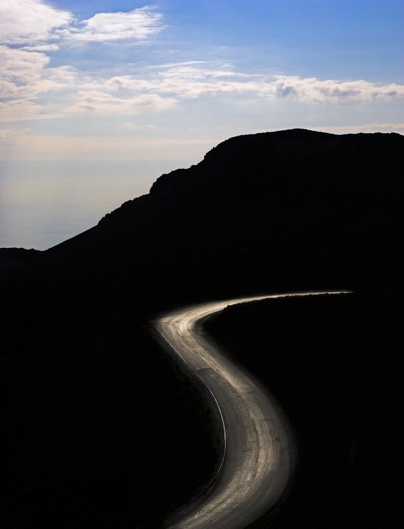 Mountain road in Asteroussia Mountains in the evening, Crete, Greece by George Messaritakis