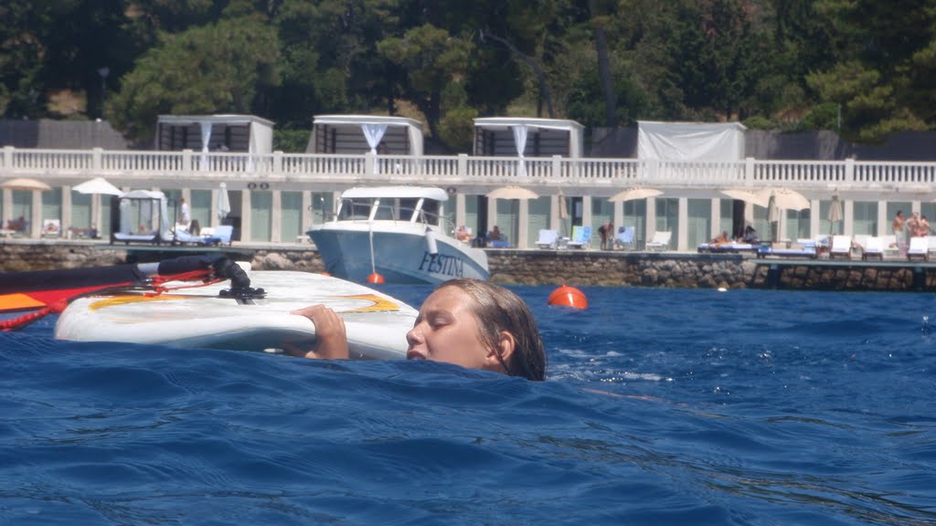 Hula-Hula-Hvar,Windsurfing,Karla bei learning,hard Work!! by Dragan Vukovic