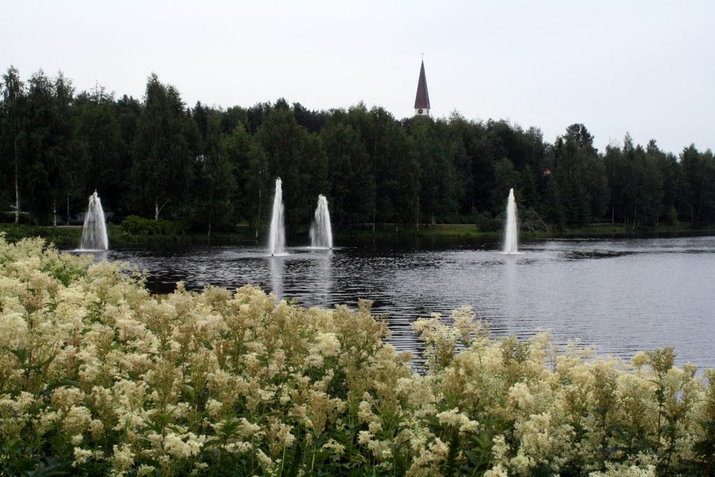 Kirkkolampi and the church in Rovaniemi by janiylinampa