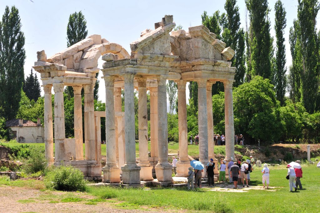 Tetrapylon gateway, Aphrodisias, Turkey by Deon Joubert