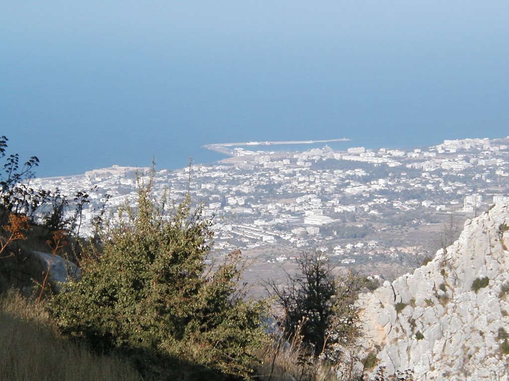 Kyrenia (Girne) from Saint Hillarion castle by RogerSmith1946