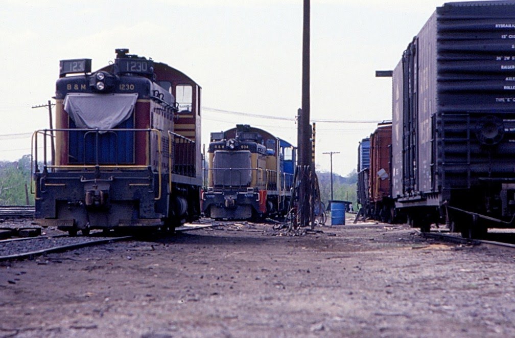 Boston and Maine Railroad EMD SW9 No. 1230 and SW8 No. 804 at Lowell, MA by Scotch Canadian