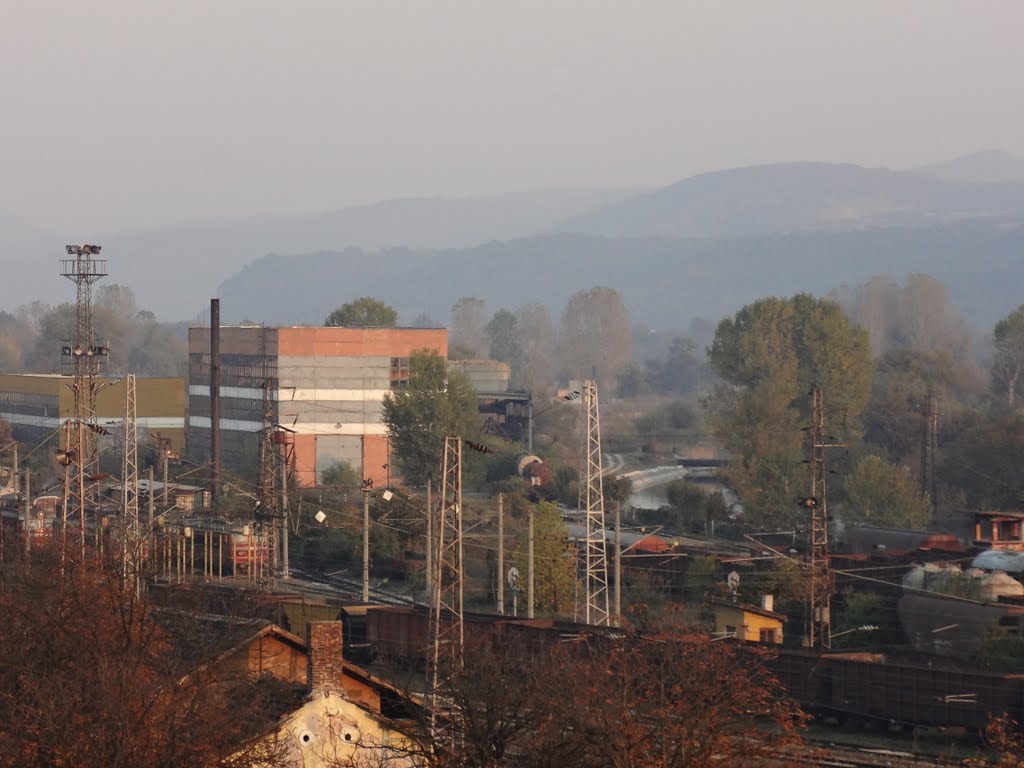 View on the railway yard by A.A. Mr. X