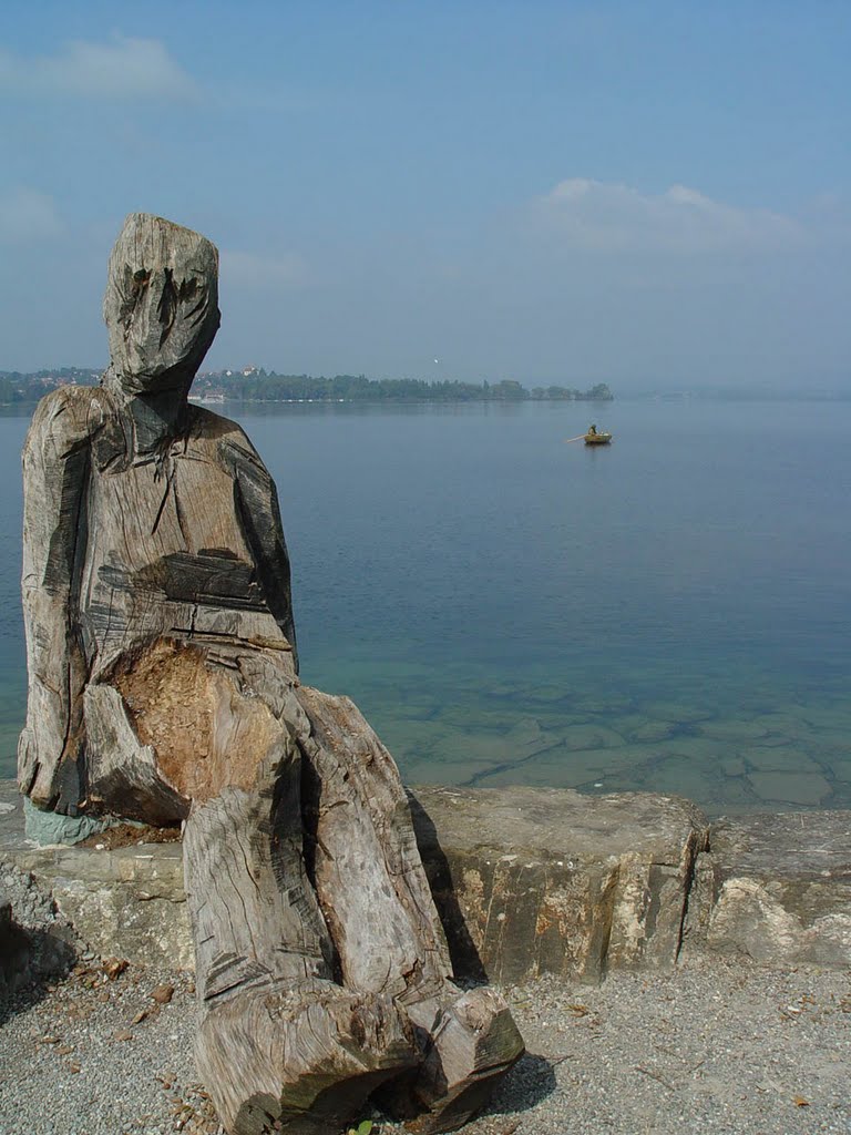 Ermatingen 9/24/08 Lone Fisherman by Hugh Ramm