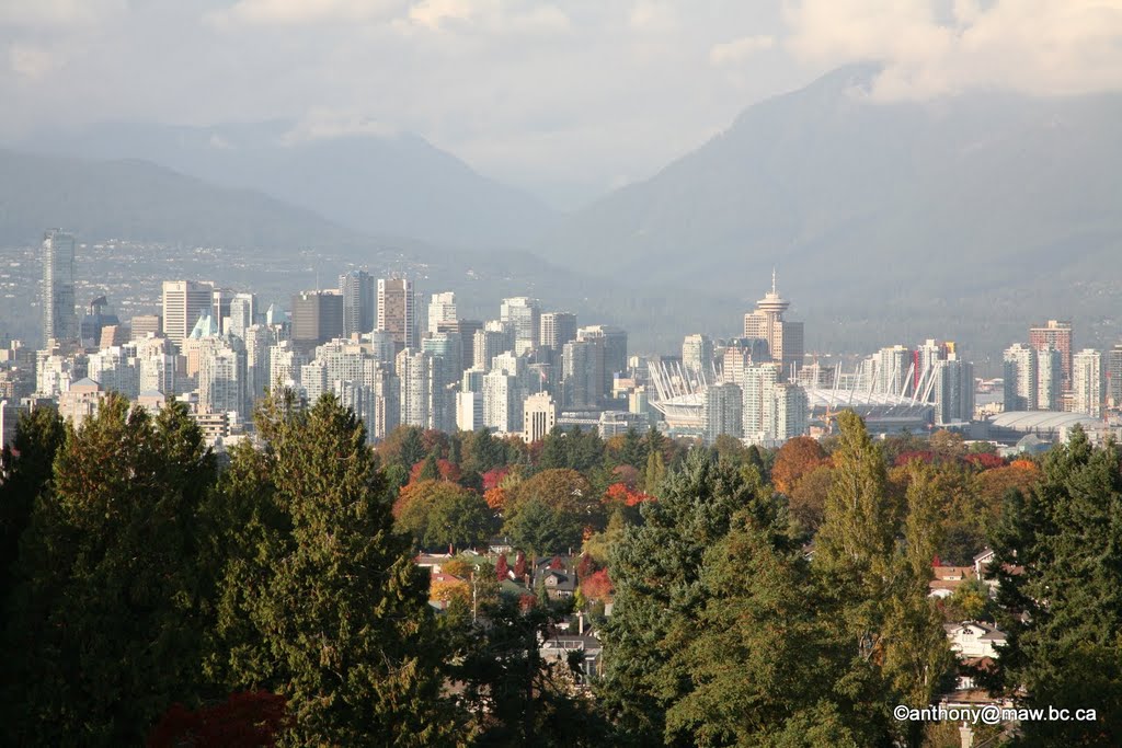 Vancouver and mountains view from Queen Elizabeth Park by Anthony Maw