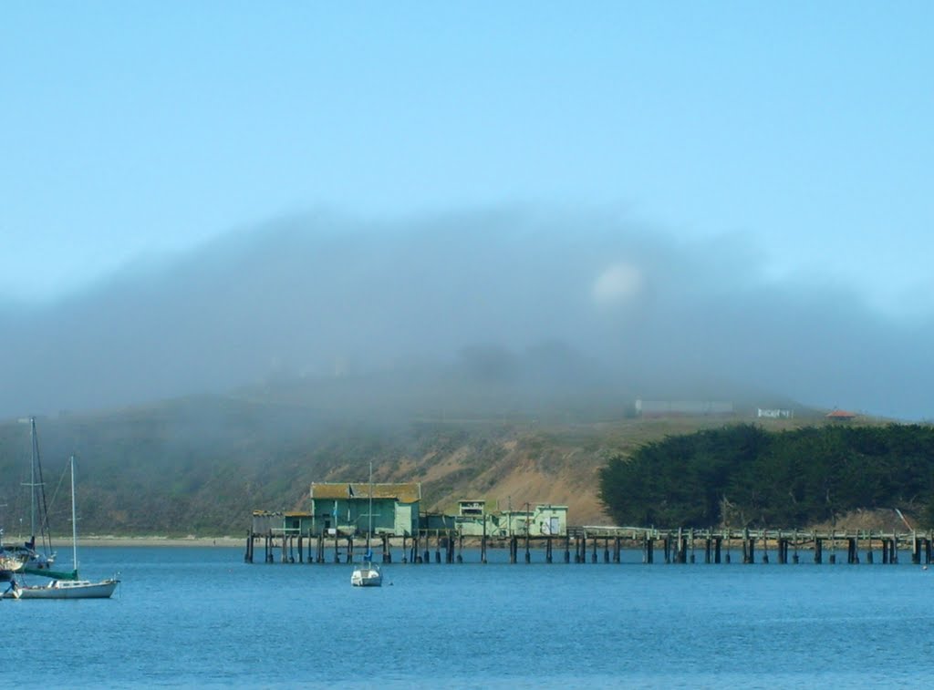 Fog Covered Radar Domes at Half Moon Bay by gdc01