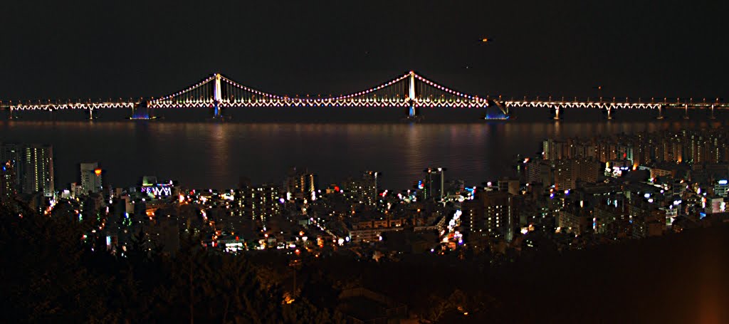 Gwang-an Bridge at Night by inomusay