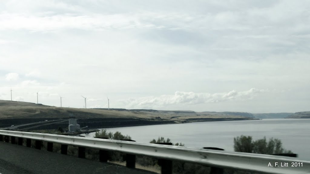 Columbia River Gorge from I-84. October 6, 2008. by A. F. Litt